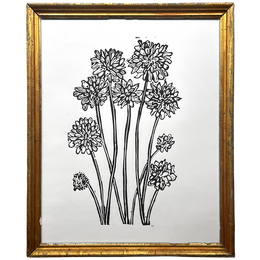 "Chrysanthemum" in a Vintage Gilded Frame