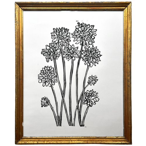 "Chrysanthemum" in a Vintage Gilded Frame