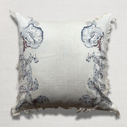 Illusion Fringe Tassia Cushion in Ivory