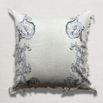 Illusion Fringe Tassia Cushion in Ivory
