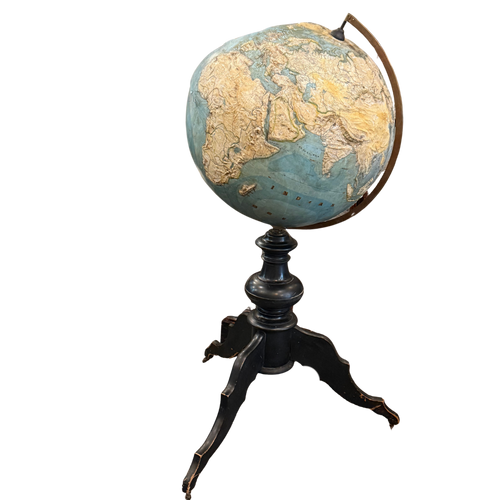 Large 19th-century German Terrestrial Globe on Stand (As Is)