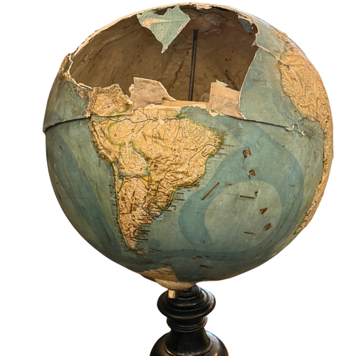 Large 19th-century German Terrestrial Globe on Stand (As Is)