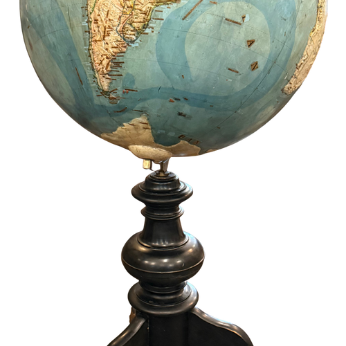 Large 19th-century German Terrestrial Globe on Stand (As Is)