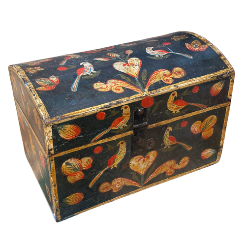 18th-century French Painted Trunk