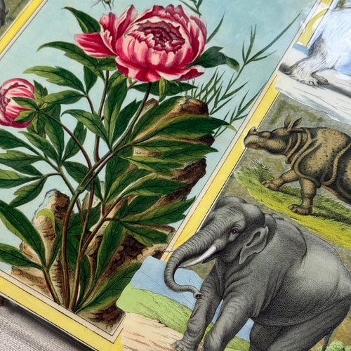 One-of-a-Kind Animal & Peony Mat (#40)