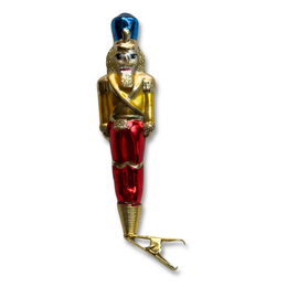 Nostalgic Clip-on Gold & Red Nutcracker Ornament