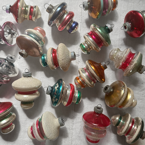Set of 20 Striped Vintage Lantern Ornaments (VO41)