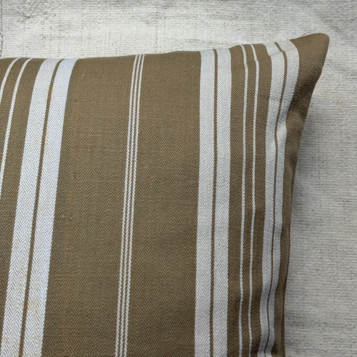 Custom 19th-century French Ticking Pillow (#3-22)