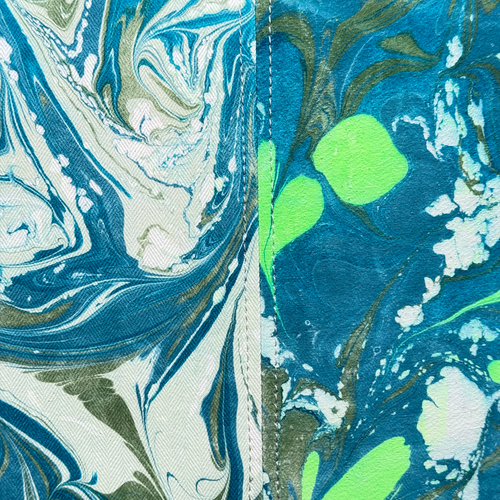 Hand Marbled One-of-a-Kind Pillow (26-21)