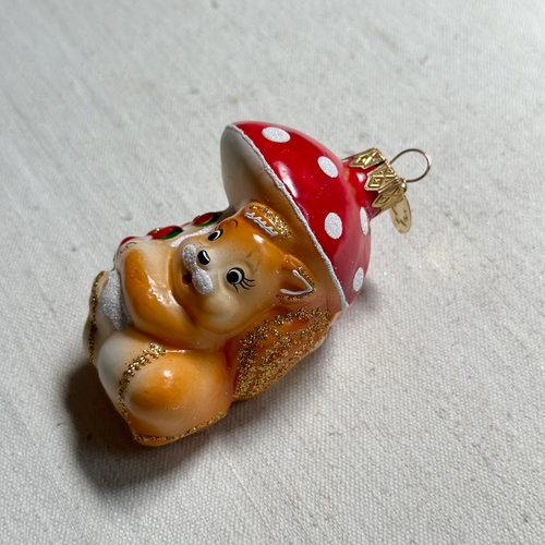 Nostalgic Squirrel with Mushroom Ornament