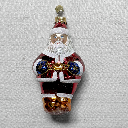 Nostalgic Santa with Blue Mittens Ornament