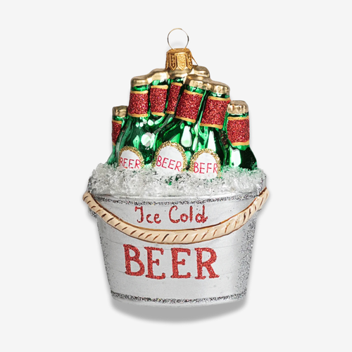 Ice Cold Beer Bucket Ornament