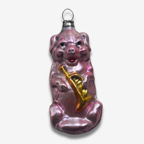 Nostalgic Pig with Trumpet Ornament