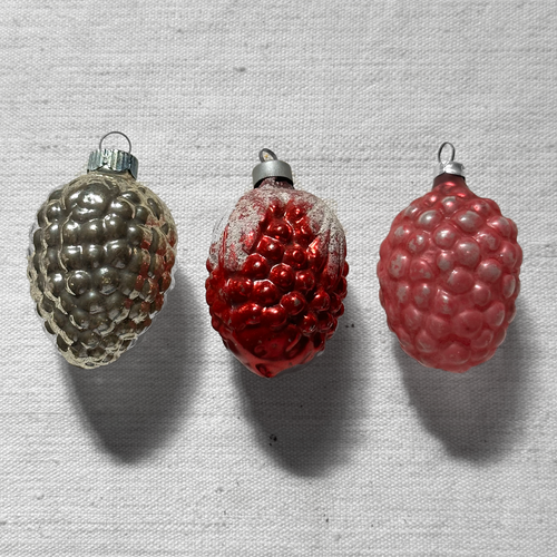 Set of 3 Mixed Berry Vintage Ornaments (VO45)