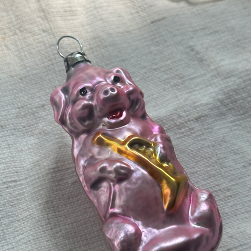 Nostalgic Pig with Trumpet Ornament