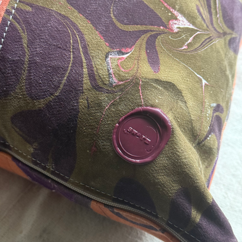 Hand Marbled One-of-a-Kind Pillow (26-22)