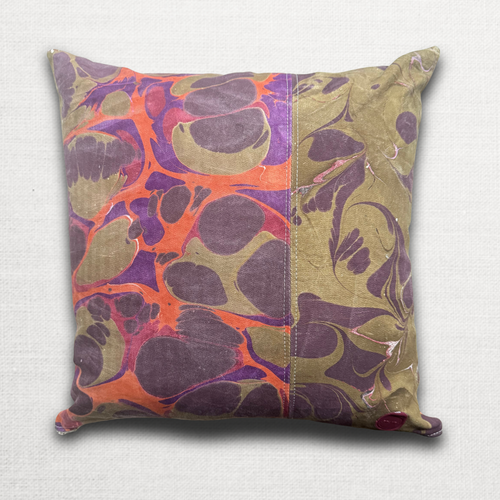 Hand Marbled One-of-a-Kind Pillow (26-22)