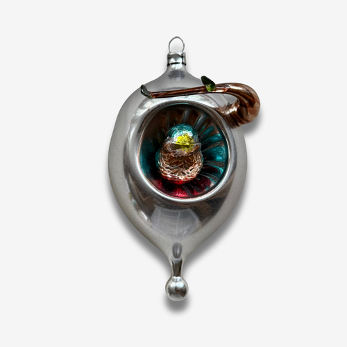 Nostalgic Freeblown Bird in Reflector Ornament