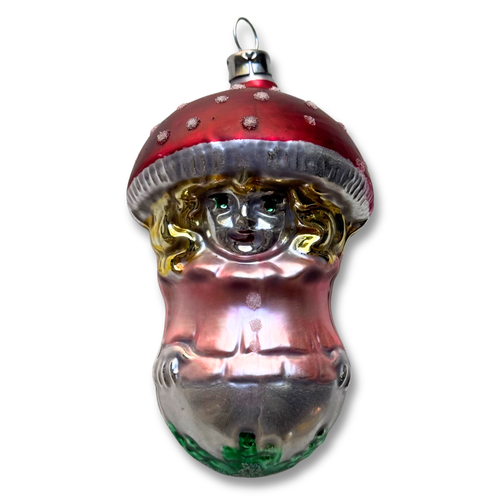 Nostalgic Mushroom Lady Ornament in Pink