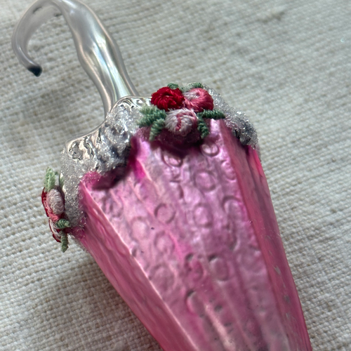 Nostalgic Pink Parasol Ornament