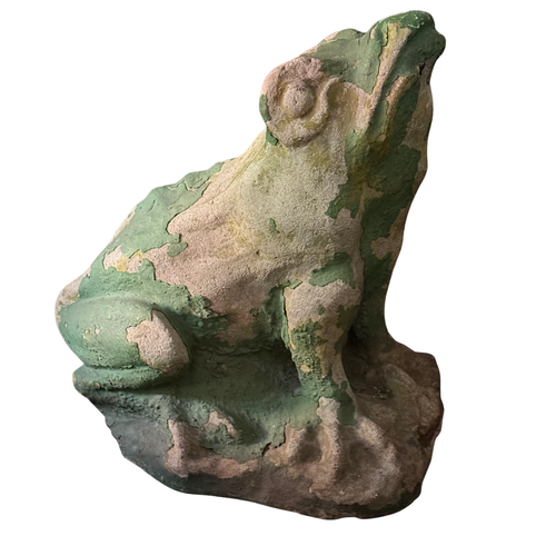 Antique Cast Cement Garden Frog