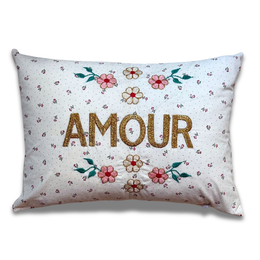 "Amour" Embroidered Cushion (CS-804)