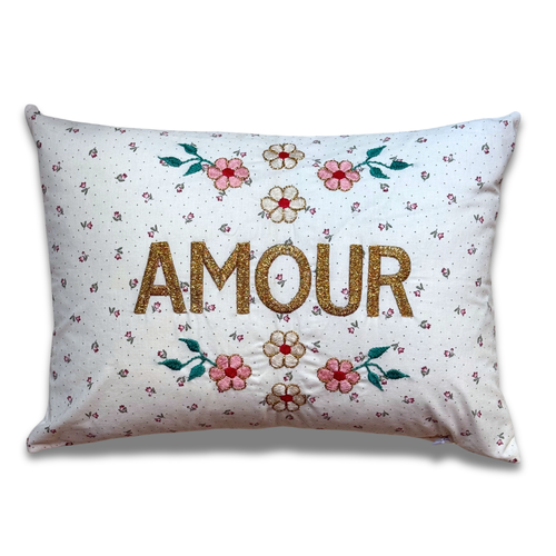 "Amour" Embroidered Cushion (CS-804)