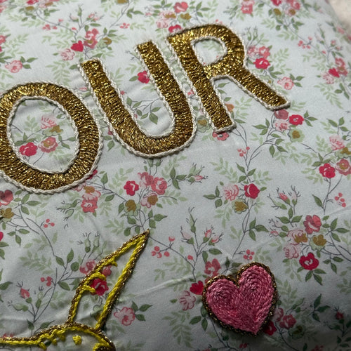 "Amour" Embroidered Cushion (CS-812)