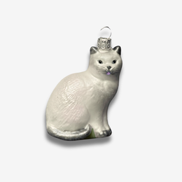 White & Grey Cat Ornament