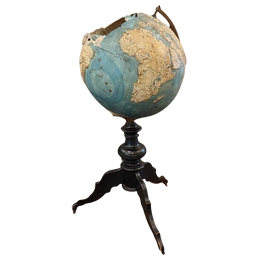 Large 19th-century German Terrestrial Globe on Stand (As Is)