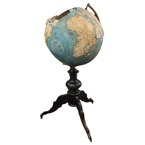 Large 19th-century German Terrestrial Globe on Stand (As Is)