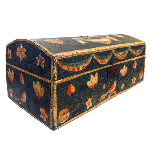 18th-century French Painted Trunk