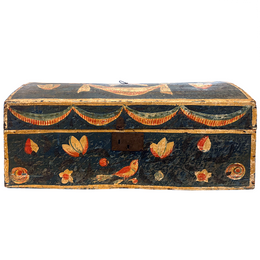 18th-century French Painted Trunk