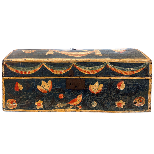 18th-century French Painted Trunk