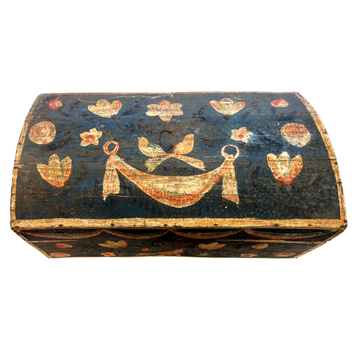 18th-century French Painted Trunk