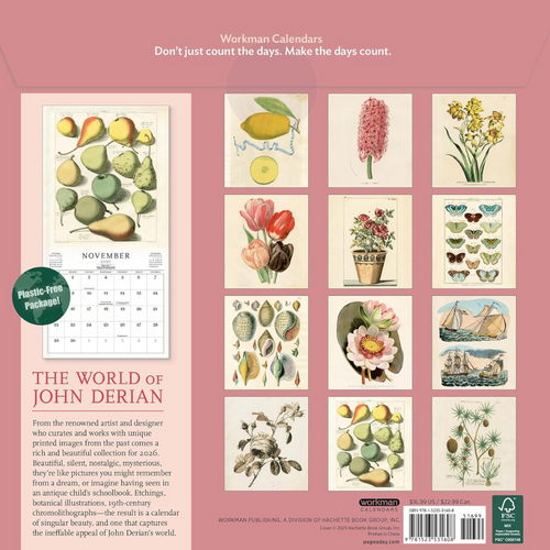 The World of John Derian Wall Calendar 2026
