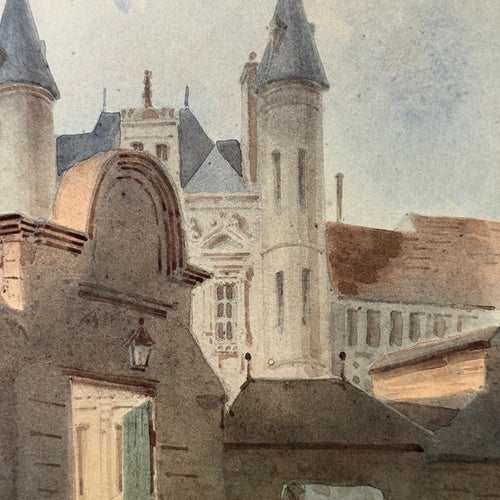 19th Century French Watercolor Painting by Alphonse Baril (#21)