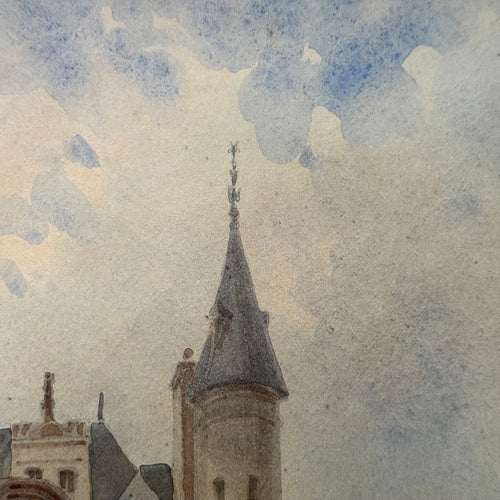 19th Century French Watercolor Painting by Alphonse Baril (#21)
