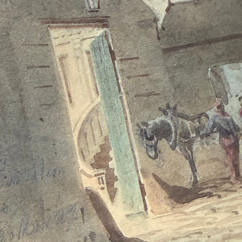 19th Century French Watercolor Painting by Alphonse Baril (#21)