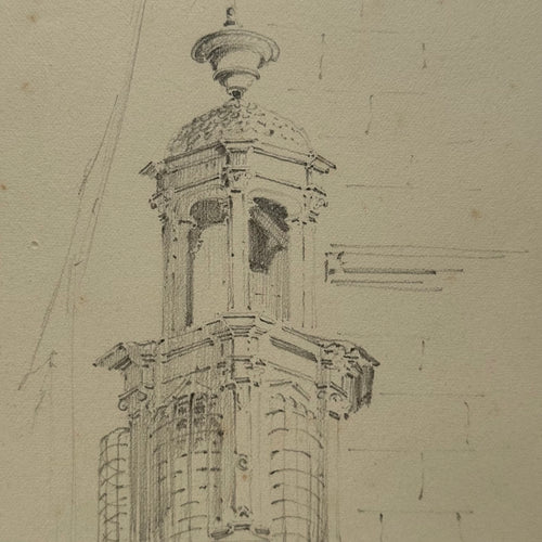 19th-century French Pencil Drawing by Alphonse Baril (#23)