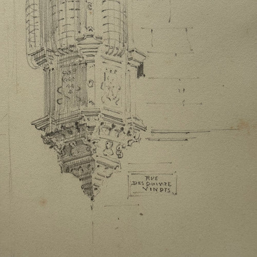 19th-century French Pencil Drawing by Alphonse Baril (#23)