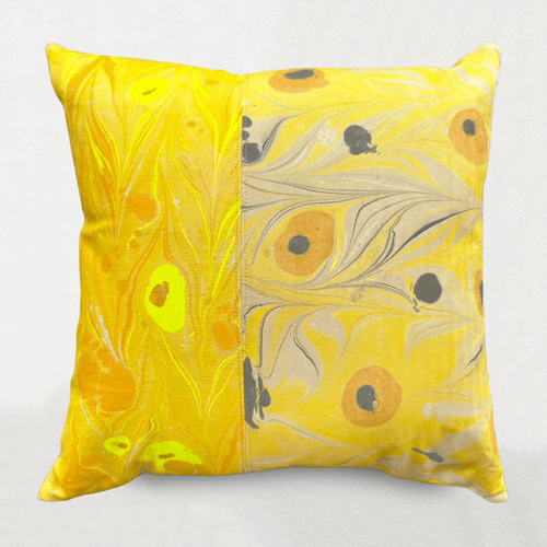 Hand Marbled One of a Kind Pillow #404