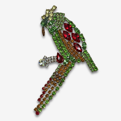 Crystal Parrot Brooch