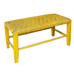 Mid 20th-century Painted Rush Bench