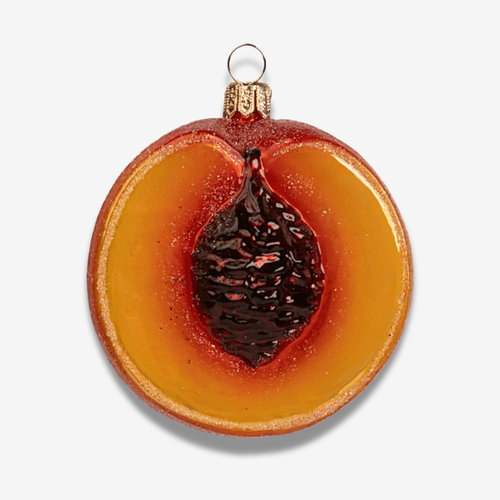 Peach in Half Ornament