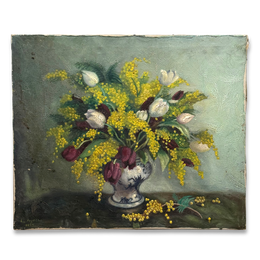 Mid 20th-century Dutch Floral Still Life Painting