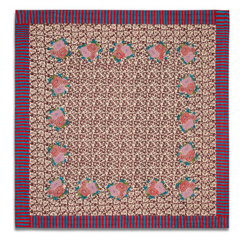 Lisa Corti Reversible King Quilt in Arabesque Corolla Natural Coffee 250 x 270cm