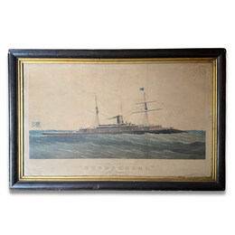 Framed 19th-century 'Dunderberg' Ship Lithograph Print