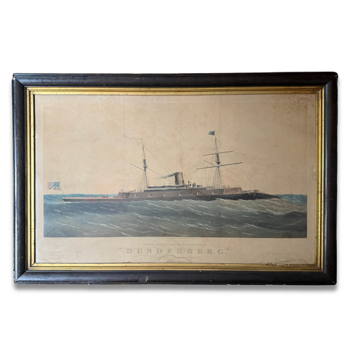 Framed 19th-century 'Dunderberg' Ship Lithograph Print