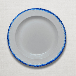 19th-century Blue Feather Edge Ironstone Plate (D)